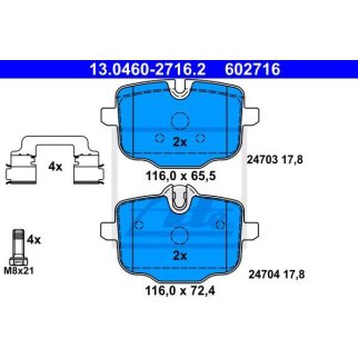 Колодки тормозные задние дисковые к-кт ATE 13.0460-2716.2 фото
