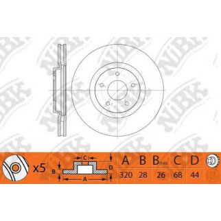 Диск тормозной передний вентилируемый NiBK RN1470 фото