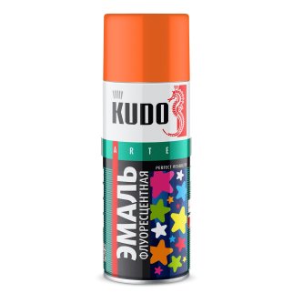 Автоэмаль KUDO флуоресцентная оранжево-желтая 520мл фото