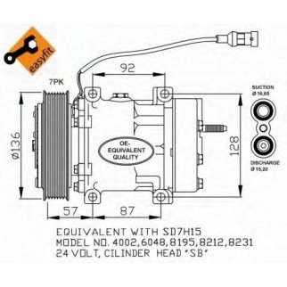 Компрессор системы кондиционирования NRF 32477 фото