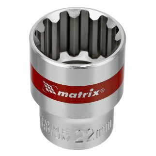 Набор головок торцевых 1/2" 10пр Spline Matrix фото 2