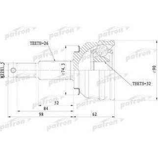 Шрус привода PATRON PCV9819 фото