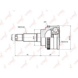 ШРУС наружный передний LYNXauto CO-7307A фото
