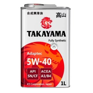 Масло моторное TAKAYAMA Adaptec 5W40 API SN/CF A3/B4 (метал.) синт. 1л фото