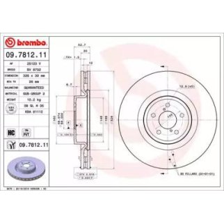 Диск тормозной brembo 09.7812.11 фото