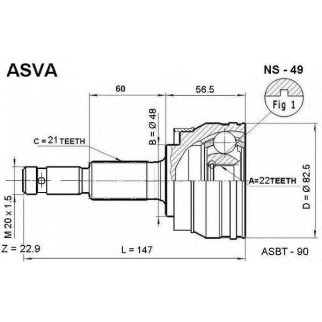ШРУС НАРУЖНЫЙ 22x48x21 фото