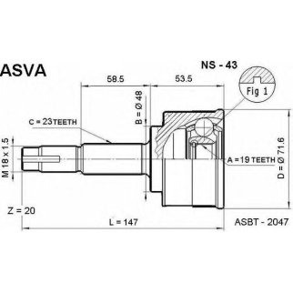 ШРУС наружный ASVA NS-4-3 фото