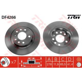 Диск тормозной задний TRW DF4266 фото