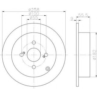 Диск тормозной задний Hella 8DD 355 110-471 фото