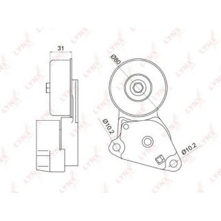 Ролик-натяжитель ручейкового ремня LYNXauto PT-3023 фото