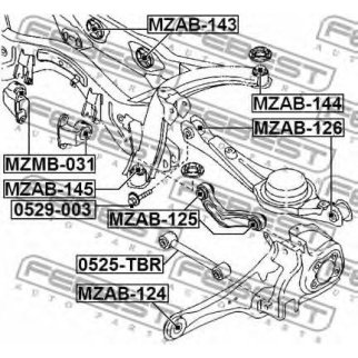 Сайлентблок задней подвески FEBEST MZAB-125 фото