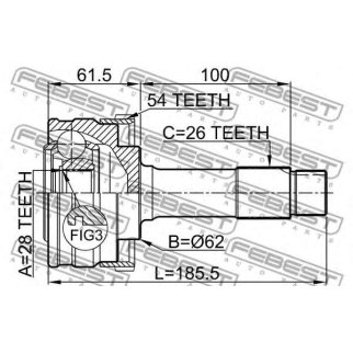 Шрус наружный 28X62X26 фото