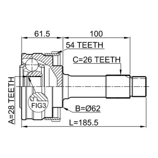 Шрус наружный 28X62X26 фото 2