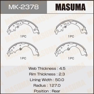 Колодки барабанные к-кт Masuma MK-2378 фото
