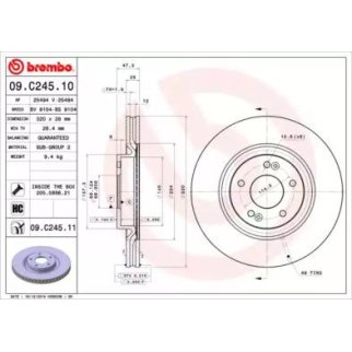 Диск тормозной brembo 09.C245.11 фото