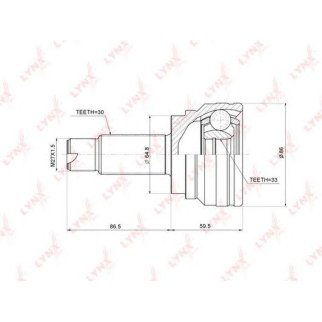 ШРУС наружный передний LYNXauto CO-3765 фото