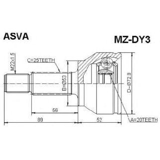 ШРУС наружный ASVA MZ-D-Y3 фото