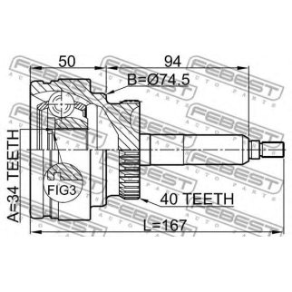 1410-REXIIPTA40_ШРУС наружный к-кт! SsangYong Kyron D20/D27/E23 07> фото