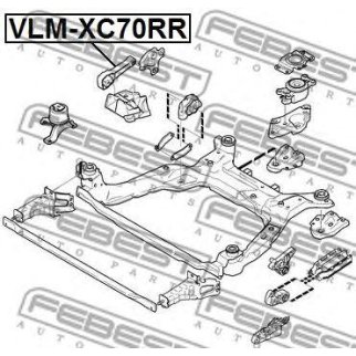 Опора двигателя задняя FEBEST VLM-XC70RR фото