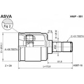 ШРУС ВНУТРЕННИЙ ПРАВЫЙ 36x42x31 фото