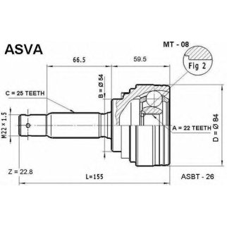 ШРУС наружный ASVA MT-0-8 фото