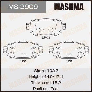 Колодки тормозные к-кт Masuma MS-2909 фото