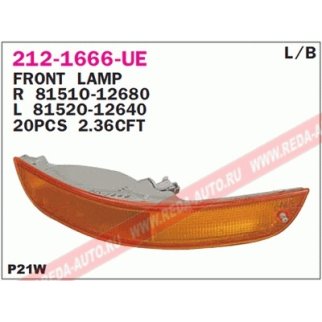 Фонарь указателя поворота прав (жёлтый, в бампер) TOYOTA: COROLLA LB 93- фото