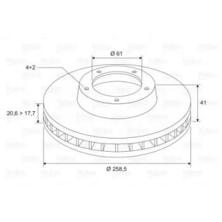 Диск тормозной передний вентилируемый Valeo 297208 фото