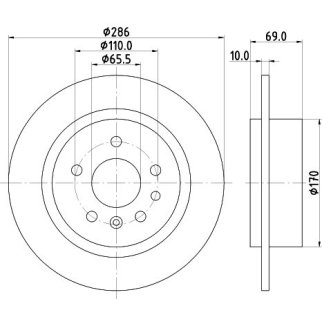 Диск торм. для а/м SAAB 9-5 (99-) зад. d=286 (DF 190616) фото 3