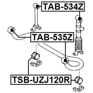 Втулка задн стабилизатора LEXUS GX470 UZJ120 2002-2009 TAB-534Z фото 2