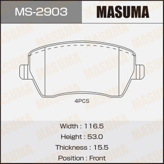 Колодки тормозные передние к-кт Masuma MS-2903 фото