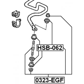 Втулка (сайлентблок) стойки стабилизатора FEBEST HSB-062 фото 2