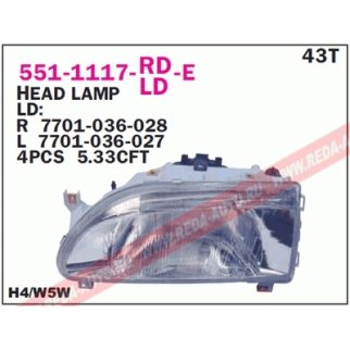 Фара передн лев RENAULT: 19 93- фото