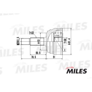 ШРУС наружный передний MILES GA20514 фото 3