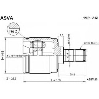 ШРУС внутренний ASVA HNIP-A12 фото