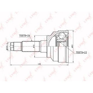 ШРУС наружный LYNXauto CO4403 фото
