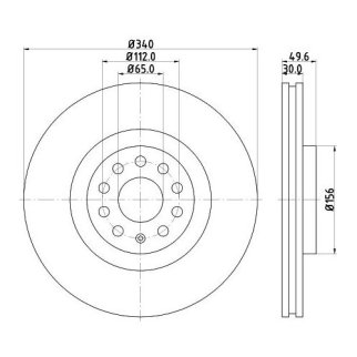 Диск тормозной передний вентилируемый TRIALLI DF 180130 фото 3