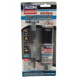 Клей эпоксидный ALCON 2-х комп серый 30гр шприц фото