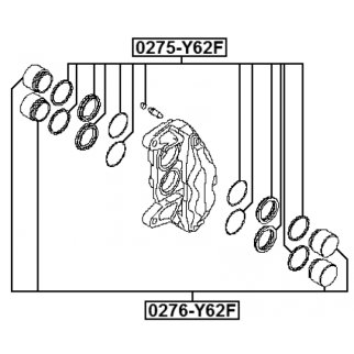 Ремкомплект суппорта тормозного переднего NISSAN PATROL Y62 2010.03-  FEBEST 0275-Y62F фото 2