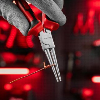 MATRIX 17355 Круглогубцы NICKEL, 160 мм, никелированные, двухкомпонентные рукоятки фото 1