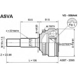 ШРУС НАРУЖНЫЙ 22x50x22 фото