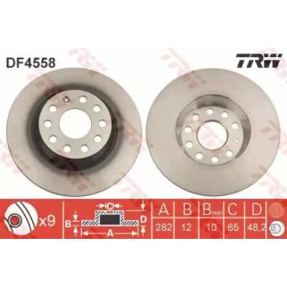 Диск тормозной задний TRW DF4558 фото