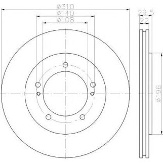 Диск тормозной передний вентилируемый Hella 8DD 355 114-901 фото