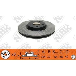 Диск тормозной передний вентилируемый NiBK RN1428 фото