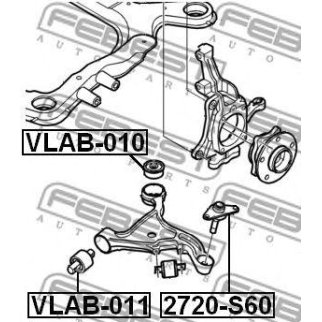 VLAB011_сайлентблок рычага пер.! Ch. 116 811> Volvo S60/S80/V70 2.0-3.0/2.4D 99> фото