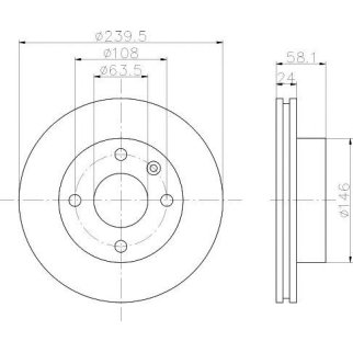 Диск тормозной передний вентилируемый MINTEX MDC392 фото