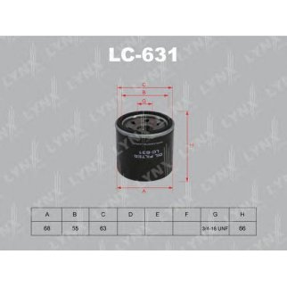 Фильтр масляный LYNXauto LC-631 фото