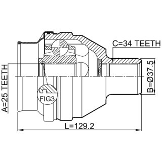 Шрус внутренний 25x37.6x34 фото 2