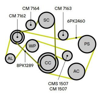 Ролик-натяжитель ручейкового ремня TRIALLI CMS1507 фото 3