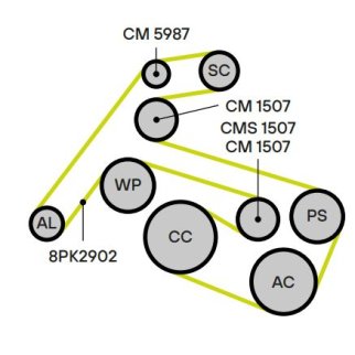Ролик-натяжитель ручейкового ремня TRIALLI CMS1507 фото 4